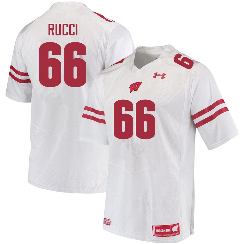 Wisconsin Badgers Men's #66 Nolan Rucci NCAA Under Armour Authentic White College Stitched Football Jersey MM40S33NK